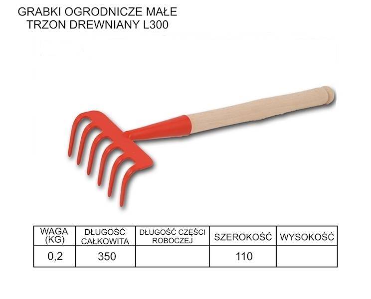 Grabki ogrodnicze  6z opr.300mm