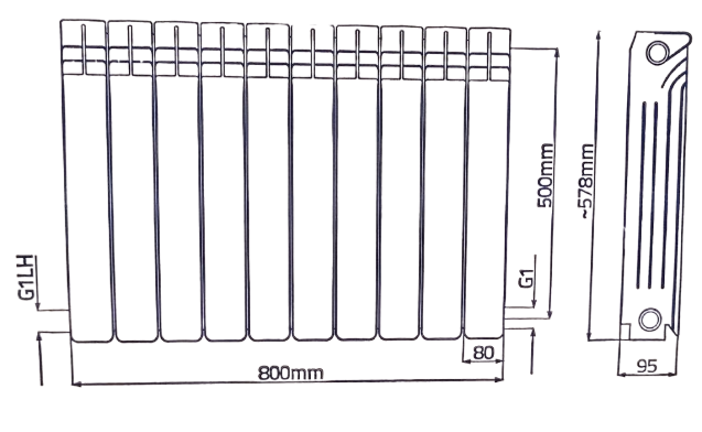 Grzejnik aluminiowy - żeberko