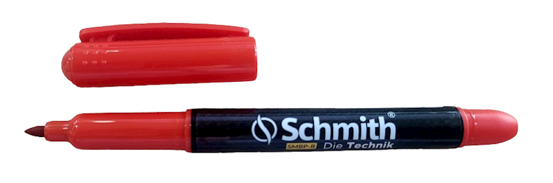 Marker budowlany czerwony SCHMITH (cienki)