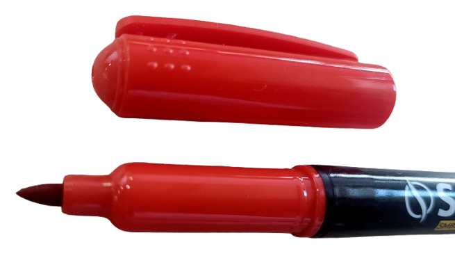 Marker budowlany czerwony SCHMITH (cienki)