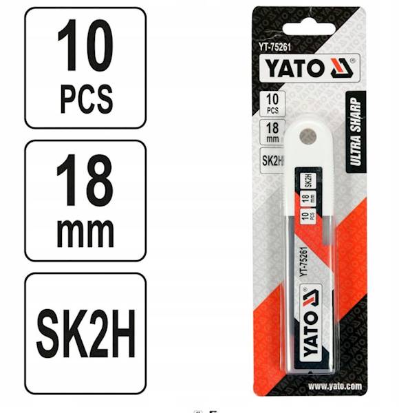 Ostrza do nożyków  18mm  10szt ULTRA SHARP  YATO