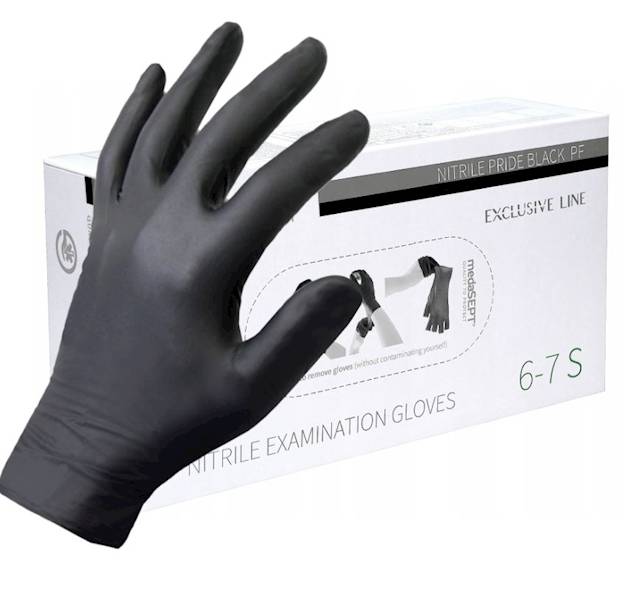 R rękawice NITRYLOWE czarne