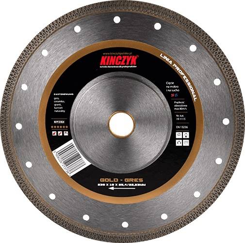 TARCZA GOLD-GRES 230X1.6/2.0X10X25.4/22.23KINCZYK