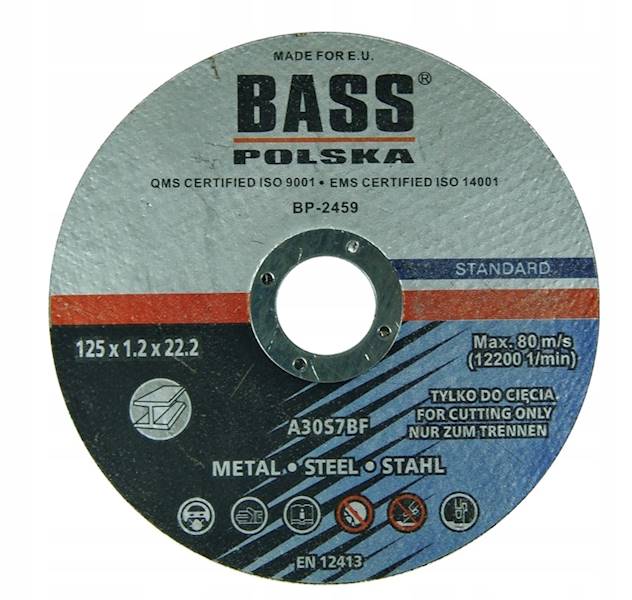 Tarcza    do przecinania stali    125x1,2    BASS