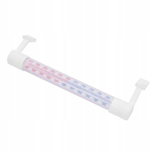 Termometr zaokienny PCV szklany 25cm biały