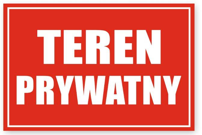 Tablica 20x30 "TEREN PRYWATNY" PCV