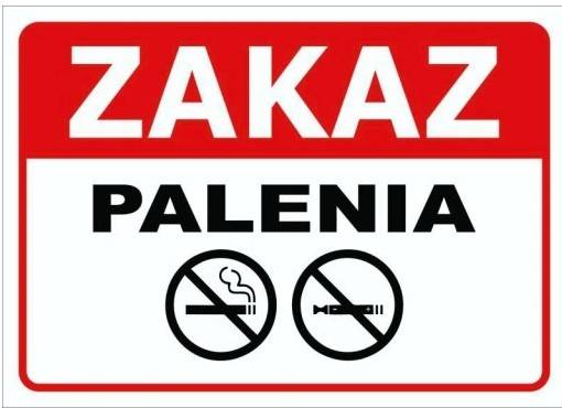 Tablica 20x25 "ZAKAZ PALENIA"  PCV