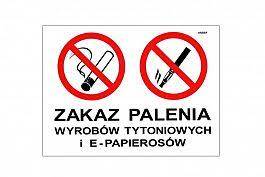 Tablica 14x19 "ZAKAZ PALENIA"  PCV