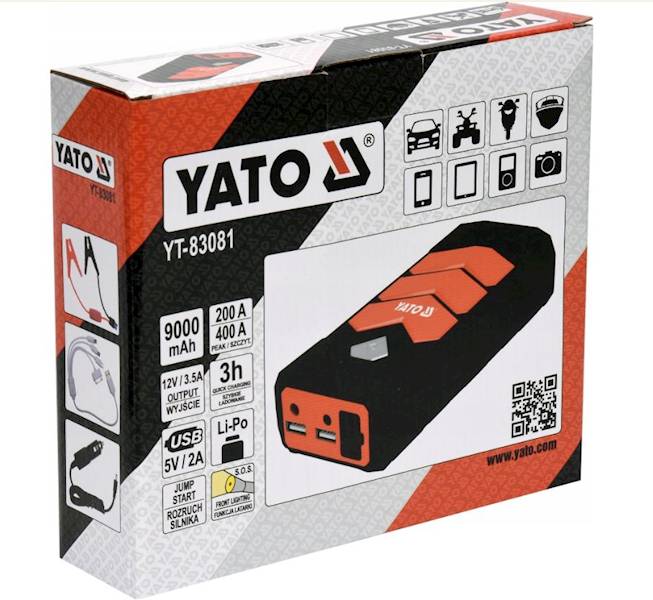 E Urządzenie rozruchowe wielof.  9000mAh YATO