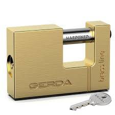 Kłódka sztabowa mosiężna GERDA 65mm