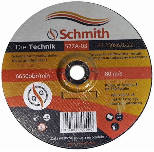 Tarcza    do przecinania stali    230x6,8  SCHMITH