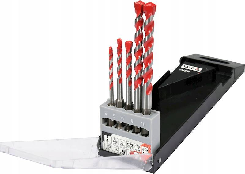 Wiertła UNIWERSALNE 5szt. 4-10mm