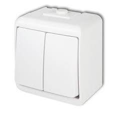 Wyłącznik herm.n/t podwójny biały Junior