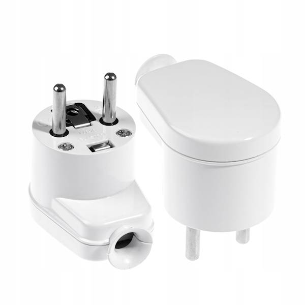 Wtyczka sieciowa kątowa z gniazdem 16A/250V