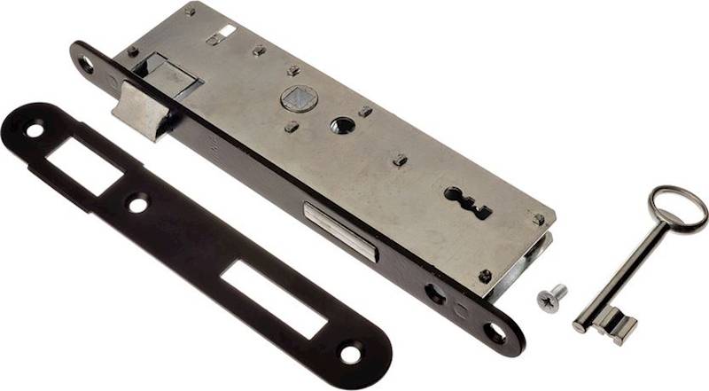 Zamek drzwiowy wąski 72/34 klucz/zapadka