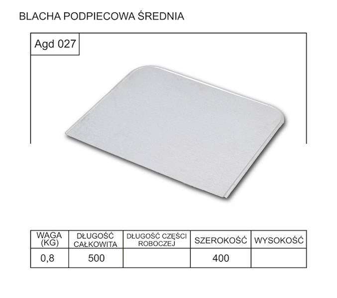 Blacha podpiecowa  duża  