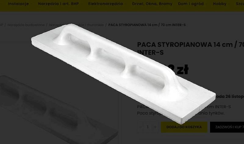 PACA   STYROPIANOWA  140mm/700mm
