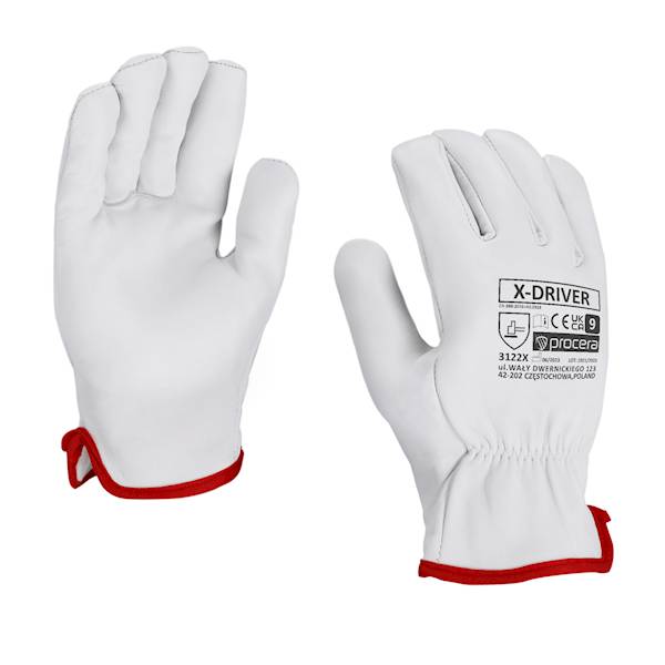 R  rękawice    robocze  biała skóra  9 Driver