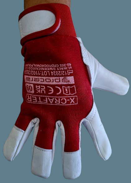 R  rękawice    kozia skórka  9 rzep Technik