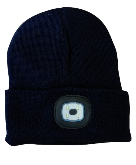 Czapka akrylowa czarn. z oświetl. CZARNA