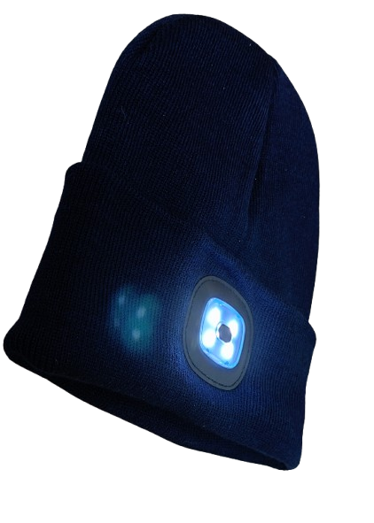 Czapka akrylowa czarn. z oświetl. CZARNA
