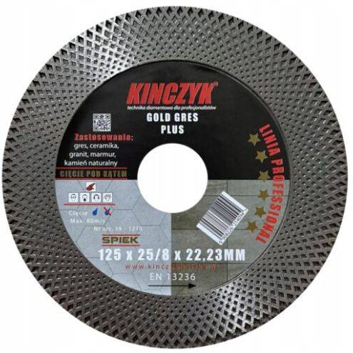 TARCZA GOLD-GRES PLUS 125x25/8x22,23  KINCZYK