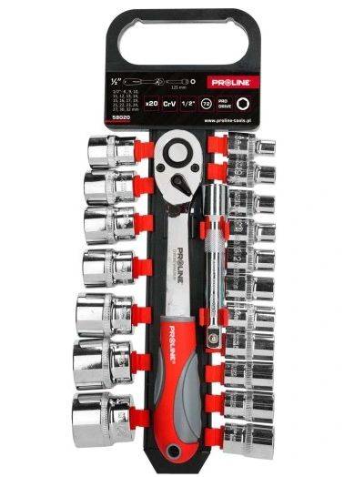 ZESTAW NASADEK 1/2 20 SZT. PLUS GRZECHOTKA PROLINE