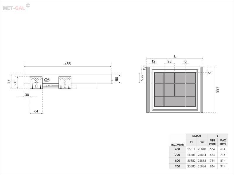 WB-665-800 P35 Organizer na biżuterię SYMPHONY