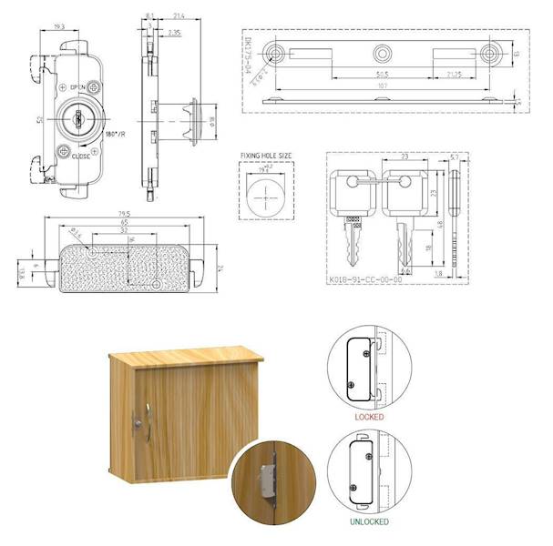 Zamek VERTI 18x22 MIC Metalowy