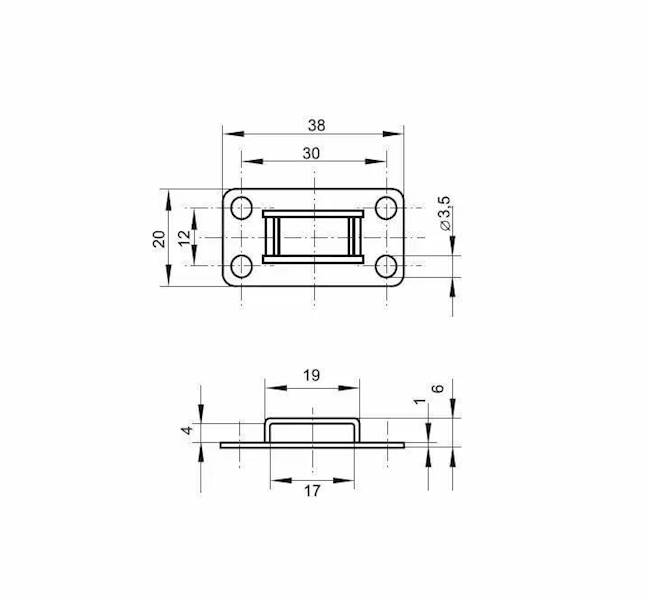 Prowadnik listwy zamka centralnego 1018 metal