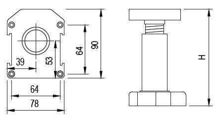 STRONG Big regulowana nóżka 100 mm (90-125)