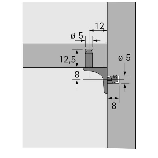 Podpórka półki MS-198 z dwoma bolcami