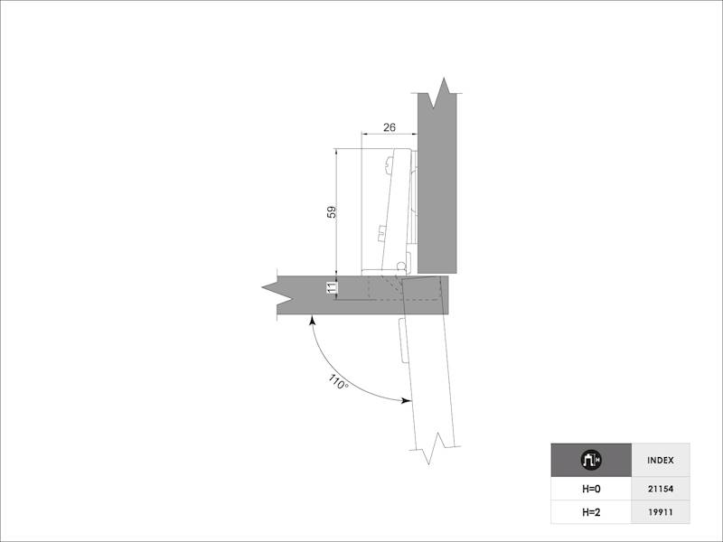Zawias puszk. ATM T-00-H0 bez EURO prosty