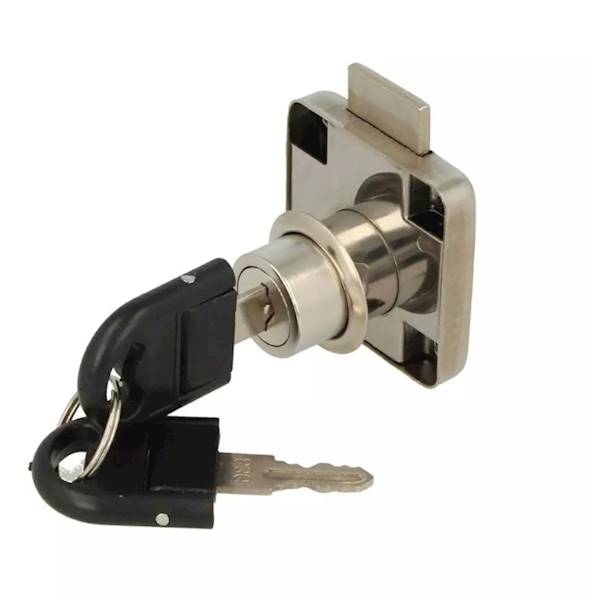 Zamek meblowy kwadratowy z kluczem łamanym