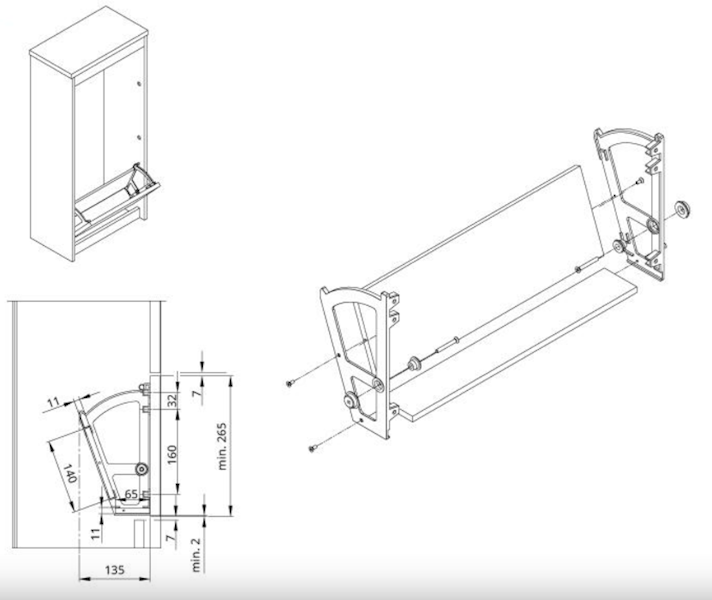 Półka na buty wachlarz pojedynczy