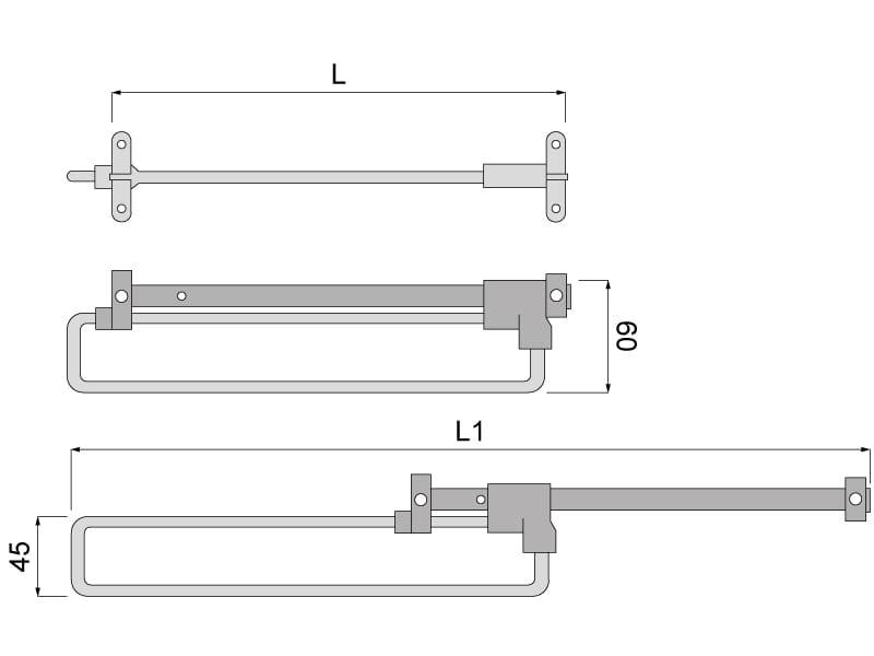 Wieszak wysuwny WM-140 L-250