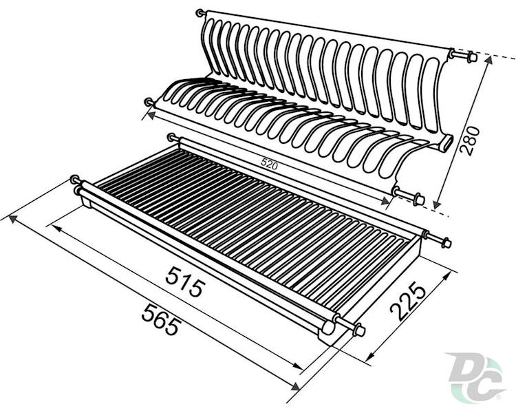 PremiumLine Suszarka do naczyń L-600 stal nierdz.