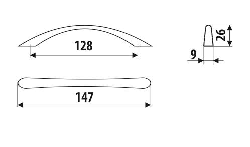 Uchwyt Decoris DE-U-14 128 G8 aluminium