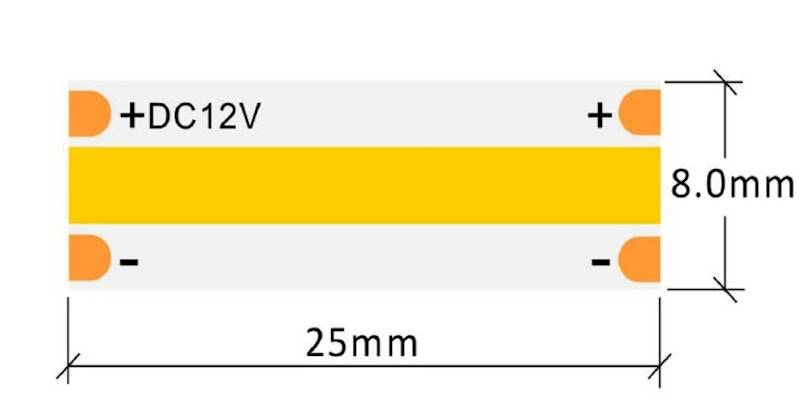 Taśma led 12V COB 10W/m biały zimny
