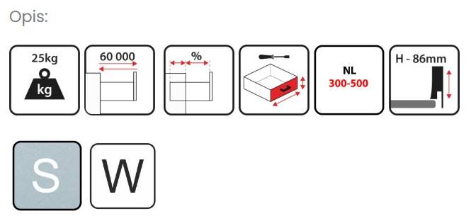 Gamet Metalbox 86x500 biały
