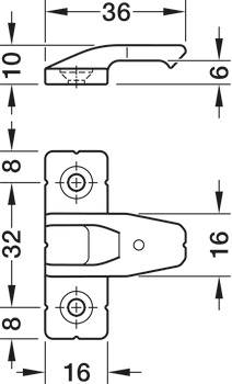 Element ramowy, Häfele Pacofix PF-L, z zaczep
