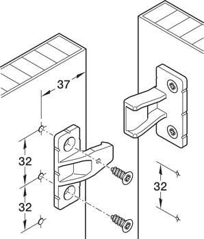 Element ramowy, Häfele Pacofix PF-L, z zaczep