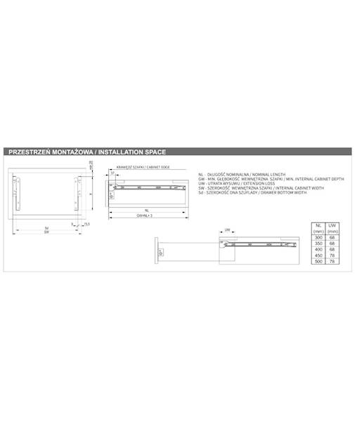 Gamet Metalbox 86x500 biały