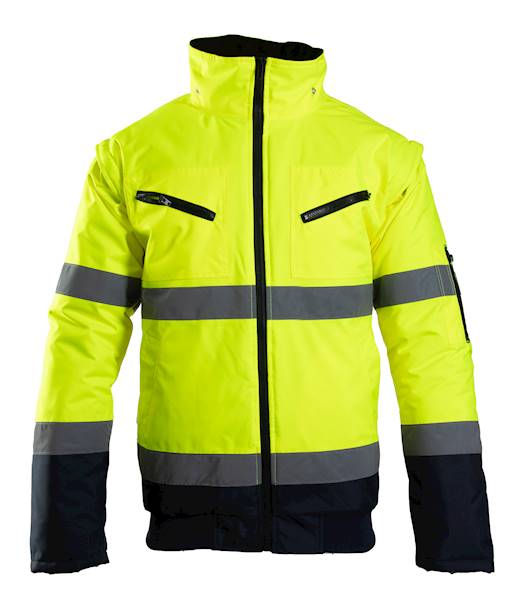 KURTKA OCIEPLANA BOMBER 2w1 OSTRZEGAWCZA