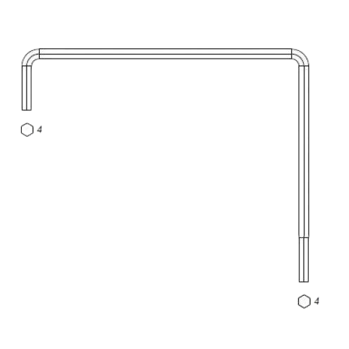 Klucz regulacyjny dwustronny 4mm imbus, T15 torx 170x95x25 mm