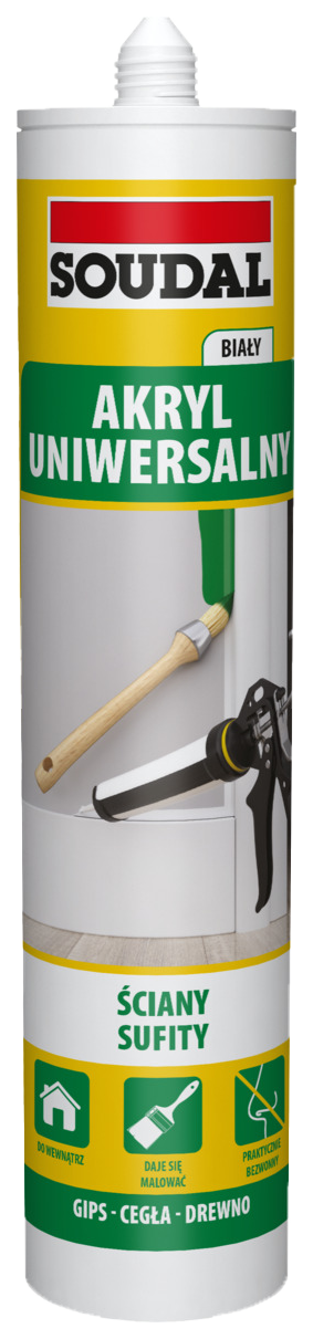 Akryl Soudal UNIWERSALNY uszczelniacz akrylowy 280ml |  BIAŁY