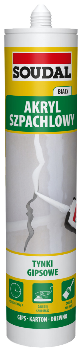 Akryl Soudal lekki szpachlowy 280ml |  BIAŁY
