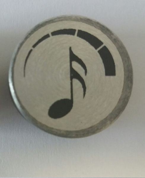 Naklejka na potencjometr regulacji dzwięku,  Soltron V45 // Sticker for sound control potentiometer, Soltron V45  art. 11101