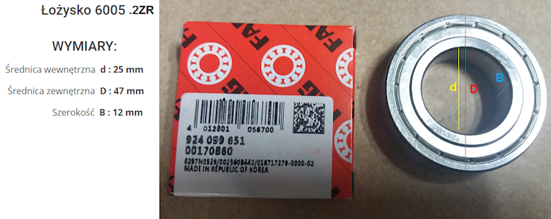 Łożysko FAG 6005 // FAG Bearing 6005 art.  00001177