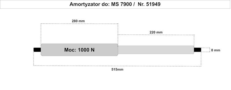 Amortyzator wanny // Bench damper MS 7900 /zamiennik/ art 51949